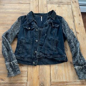Free people Black gray jean jacket